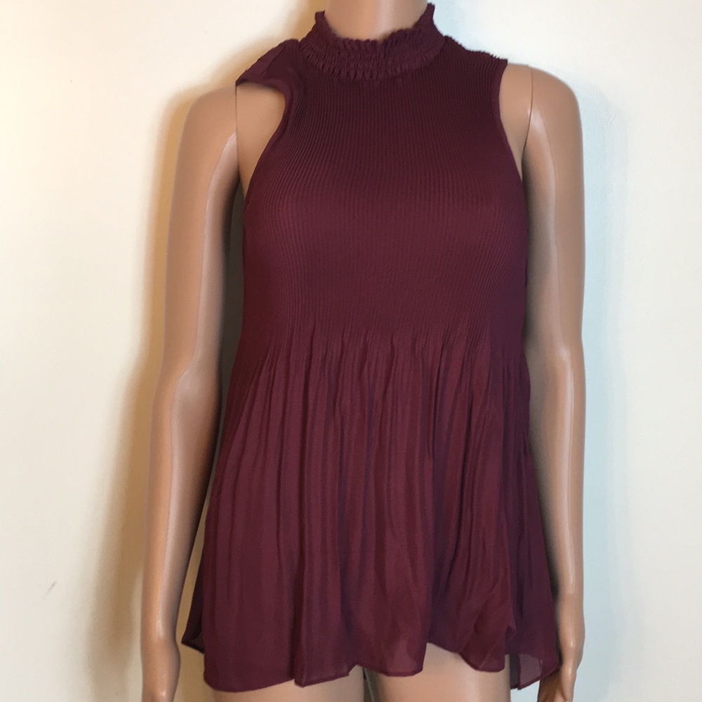 Cable & gauge blouse burgundy color size M
